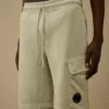 Pantaloncini cargo in felpa di cotone a trama diagonale