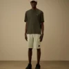 Pantaloncini cargo in felpa di cotone a trama diagonale