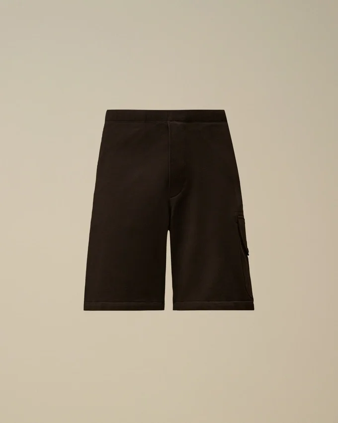 Pantaloncini cargo in pile a trama diagonale