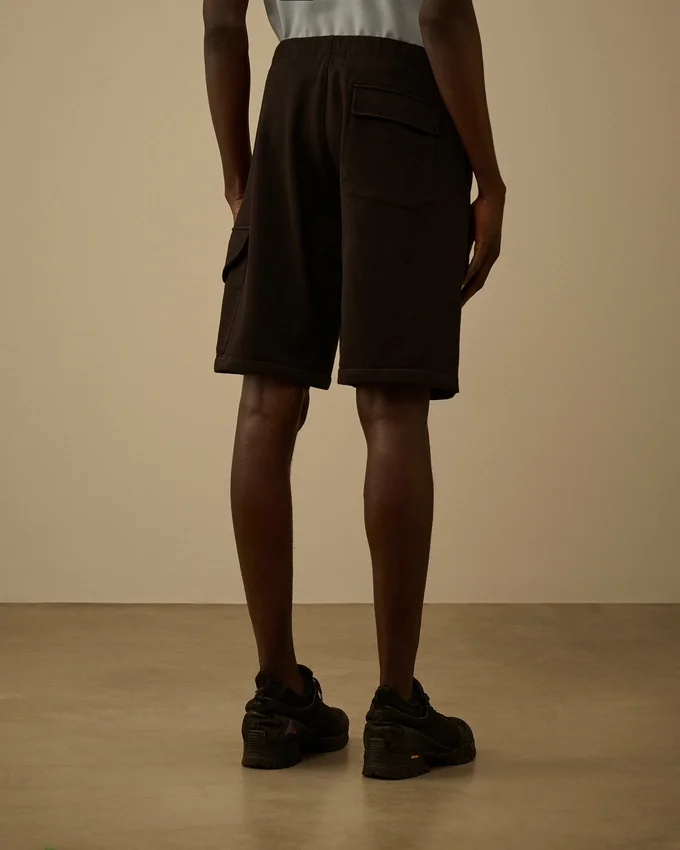 Pantaloncini cargo in pile a trama diagonale