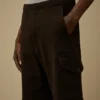 Pantaloncini cargo in pile a trama diagonale
