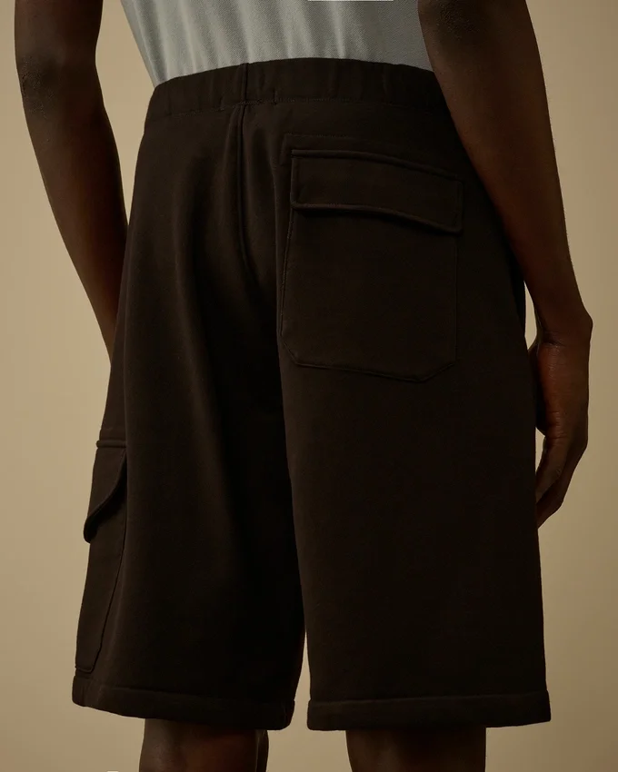 Pantaloncini cargo in pile a trama diagonale