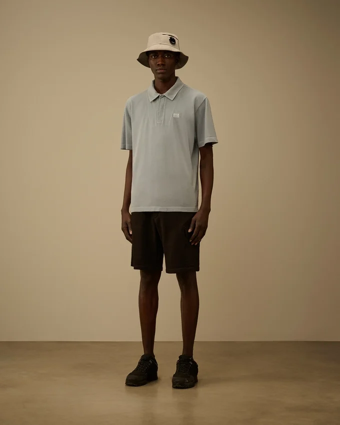 Pantaloncini cargo in pile a trama diagonale