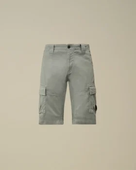 Pantaloncini cargo in raso elasticizzato con lenti