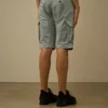 Pantaloncini cargo in raso elasticizzato con lenti