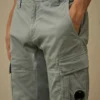 Pantaloncini cargo in raso elasticizzato con lenti