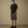 Pantaloncini cargo larghi in cotone rip-stop con tasche per lenti