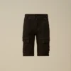 Pantaloncini cargo U16 in gabardina elasticizzata con Lens