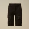 Pantaloncini cargo U16 in gabardina elasticizzata con Lens