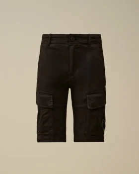 Pantaloncini cargo U16 in gabardina elasticizzata con Lens