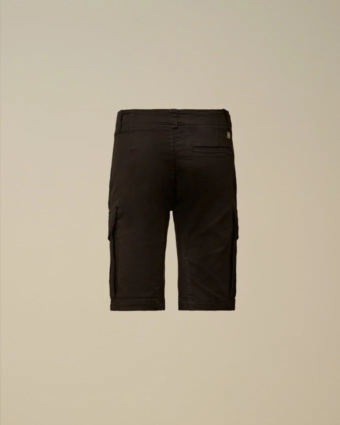Pantaloncini cargo U16 in gabardina elasticizzata con Lens