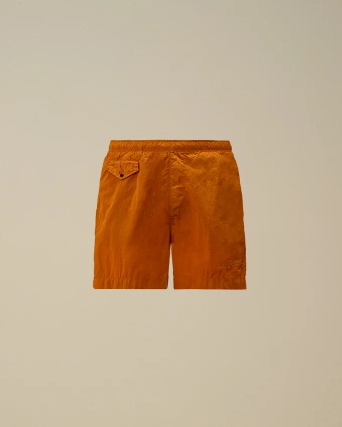 Pantaloncini da bagno con logo Eco-Chrome-R ricamato