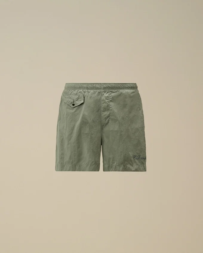 Pantaloncini da bagno con logo Eco-Chrome-R ricamato
