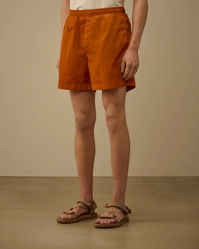 Pantaloncini da bagno con logo Eco-Chrome-R ricamato
