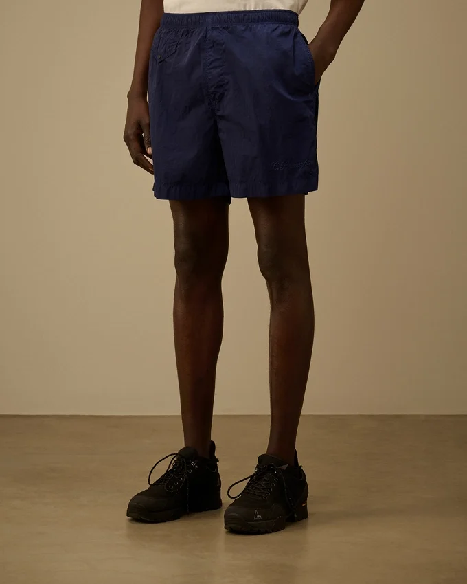 Pantaloncini da bagno con logo Eco-Chrome-R ricamato
