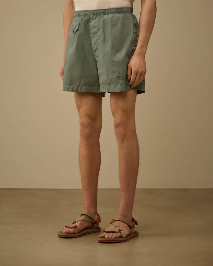Pantaloncini da bagno con logo Eco-Chrome-R ricamato