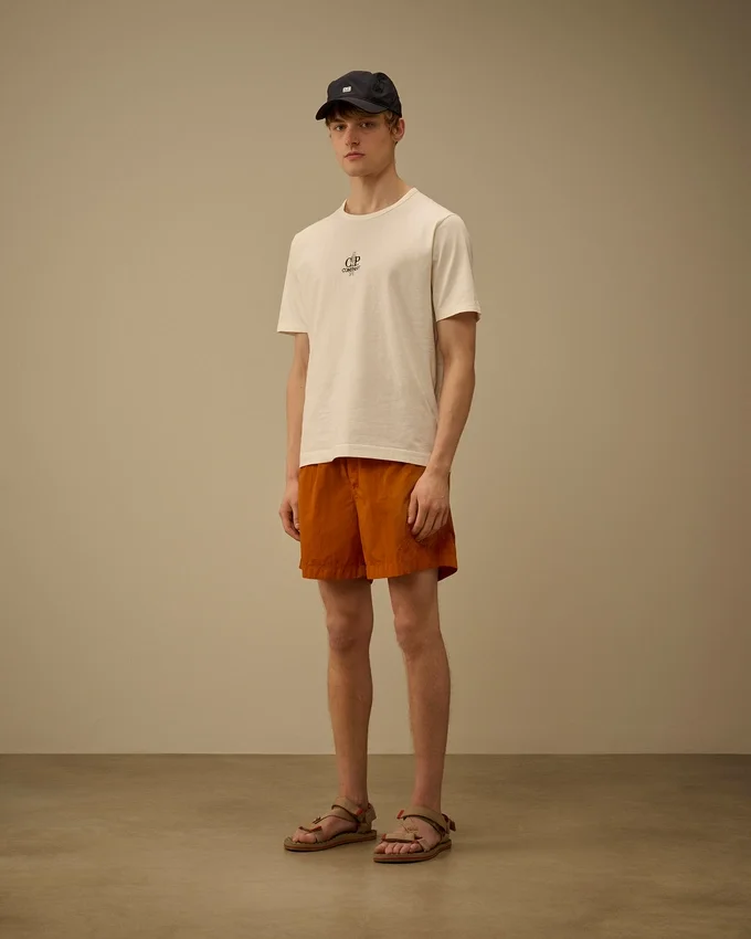 Pantaloncini da bagno con logo Eco-Chrome-R ricamato