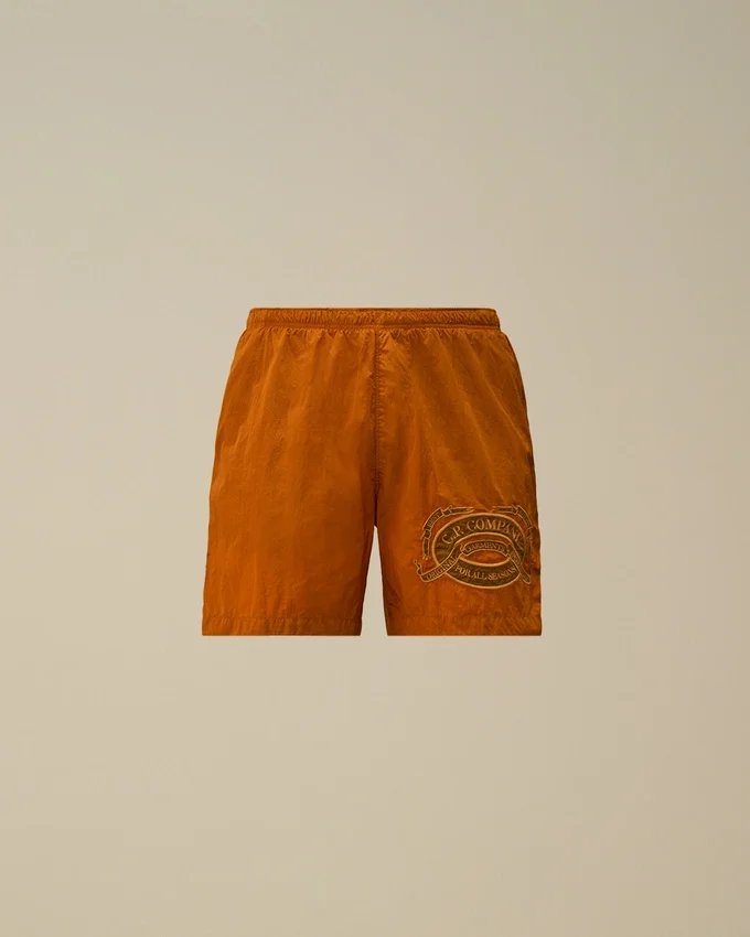 Pantaloncini da bagno con ricamo grafico Eco-Chrome-R