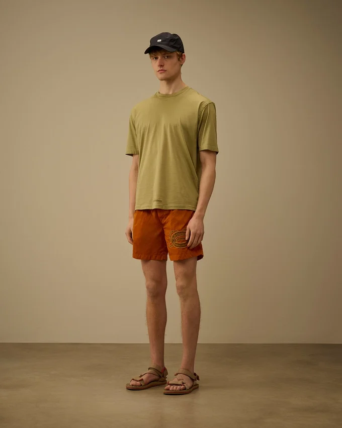 Pantaloncini da bagno con ricamo grafico Eco-Chrome-R