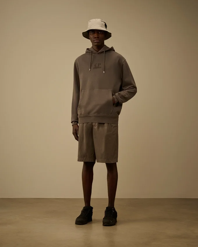 Pantaloncini larghi con pinces in gabardina di cotone