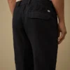 Pantaloni cargo elasticizzati in cotone/lino con tasche a lente