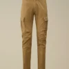 Pantaloni cargo ergonomici in raso elasticizzato con logo