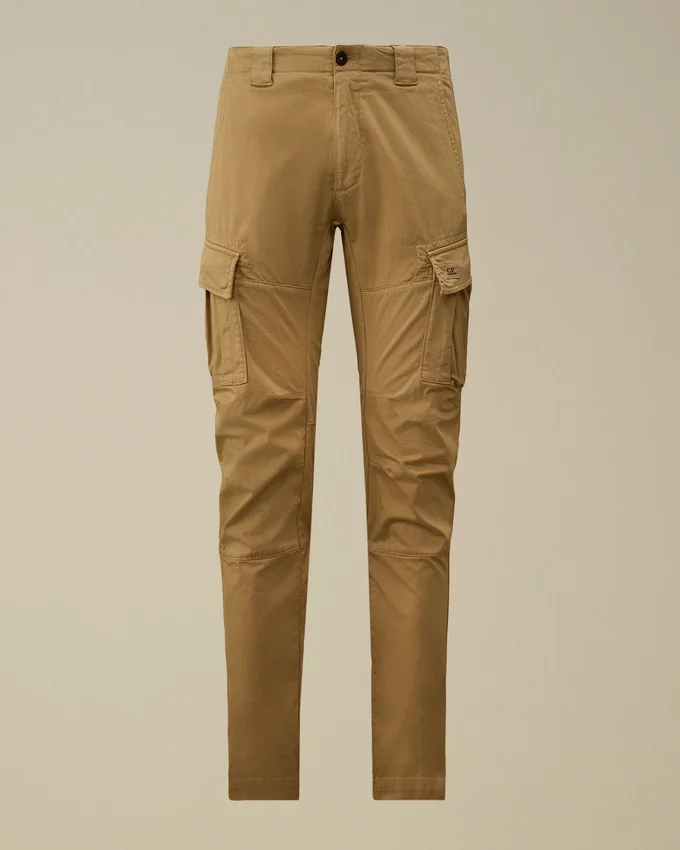 Pantaloni cargo ergonomici in raso elasticizzato con logo