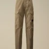 Pantaloni cargo larghi in gabardina di cotone