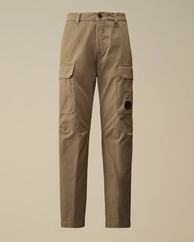 Pantaloni cargo larghi in gabardina di cotone