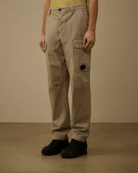 Pantaloni cargo larghi in gabardina di cotone