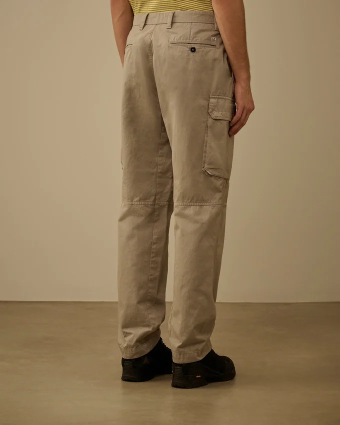Pantaloni cargo larghi in gabardina di cotone
