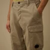 Pantaloni cargo larghi in gabardina di cotone