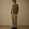 Pantaloni cargo larghi in gabardina di cotone