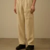 Pantaloni cargo larghi in tela di lino