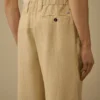 Pantaloni cargo larghi in tela di lino