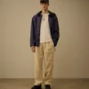 Pantaloni cargo larghi in tela di lino