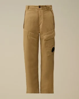 Pantaloni cargo Lens in cotone/lino U16