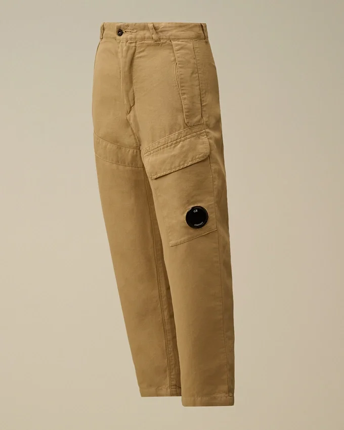 Pantaloni cargo Lens in cotone/lino U16