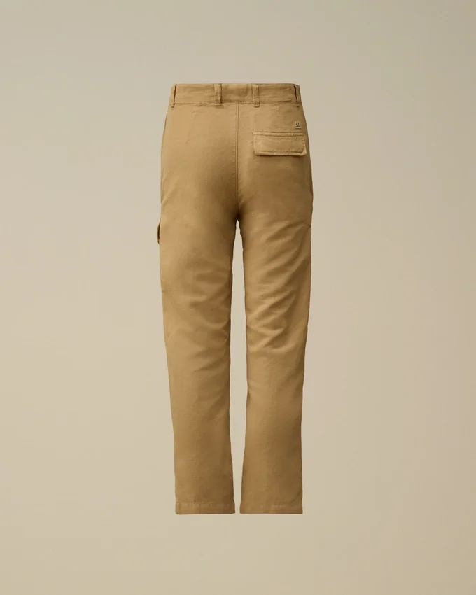 Pantaloni cargo Lens in cotone/lino U16