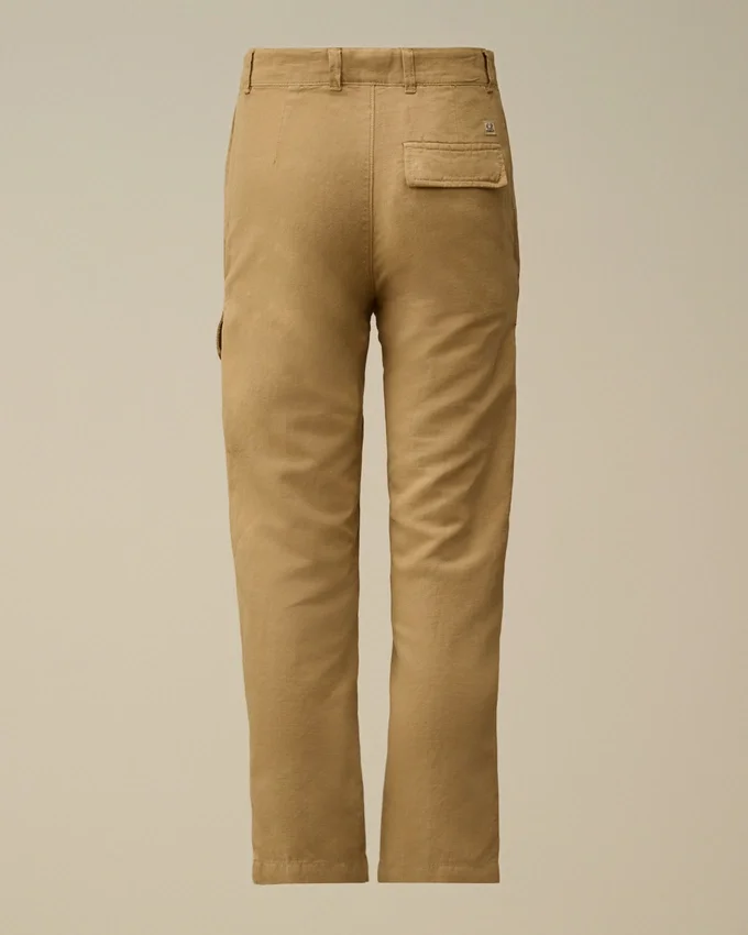 Pantaloni cargo Lens in cotone/lino U16