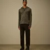 Pantaloni cargo regular in raso di cotone elasticizzato