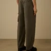 Pantaloni cargo squadrati in cotone rip-stop con dettaglio a lente