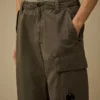 Pantaloni cargo squadrati in cotone rip-stop con dettaglio a lente