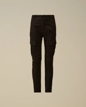 Pantaloni cargo U16 in gabardina elasticizzata con dettaglio a Lens