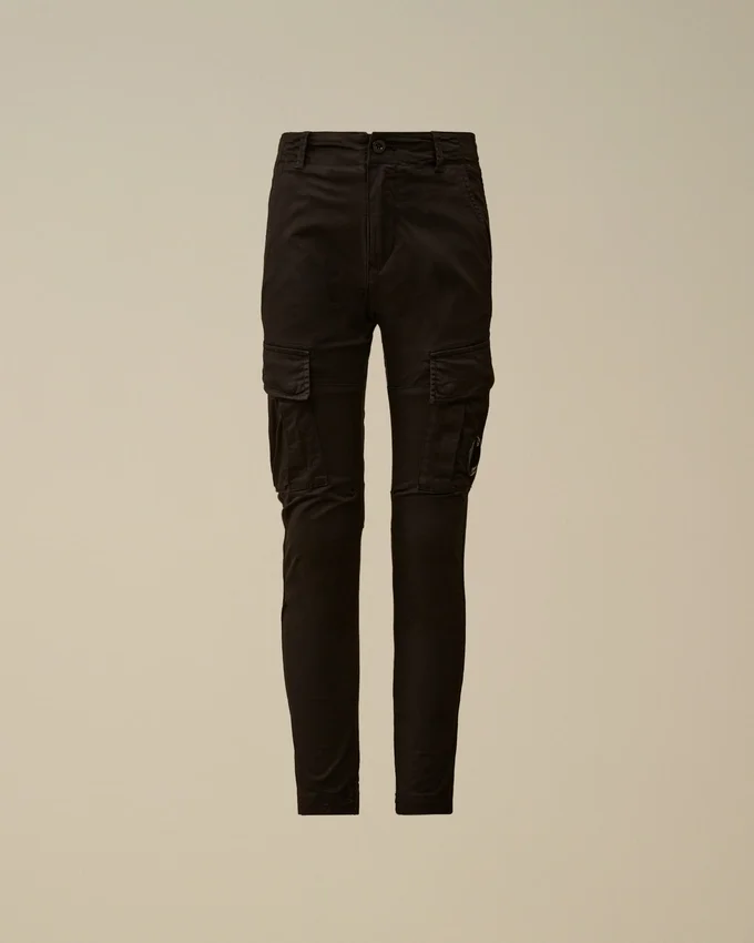 Pantaloni cargo U16 in gabardina elasticizzata con dettaglio a Lens