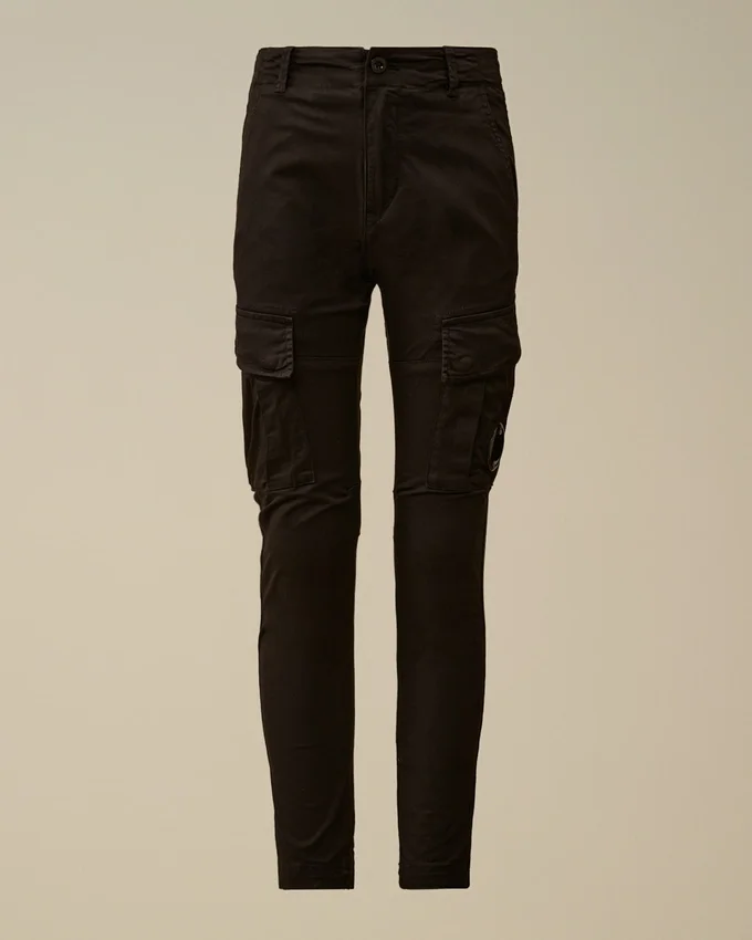 Pantaloni cargo U16 in gabardina elasticizzata con dettaglio a Lens