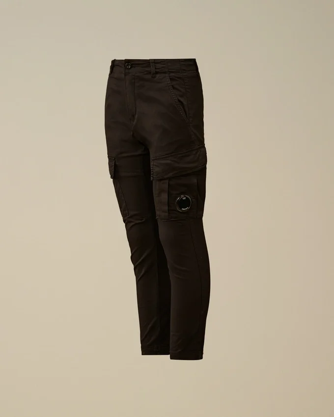 Pantaloni cargo U16 in gabardina elasticizzata con dettaglio a Lens