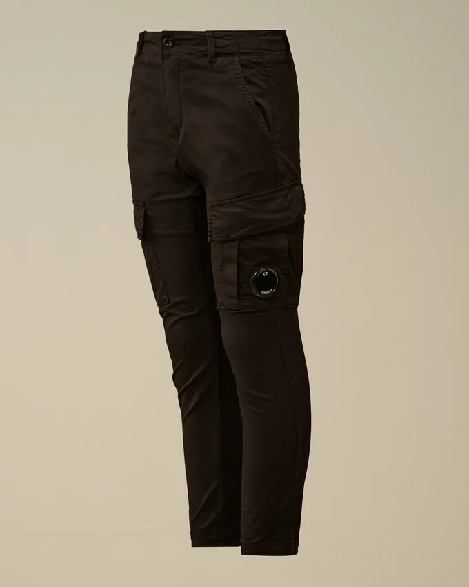 Pantaloni cargo U16 in gabardina elasticizzata con dettaglio a Lens