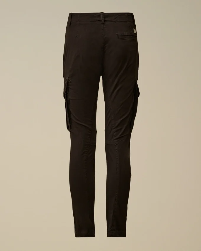 Pantaloni cargo U16 in gabardina elasticizzata con dettaglio a Lens