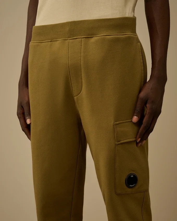 Pantaloni da ginnastica cargo in felpa diagonale con lenti in rilievo